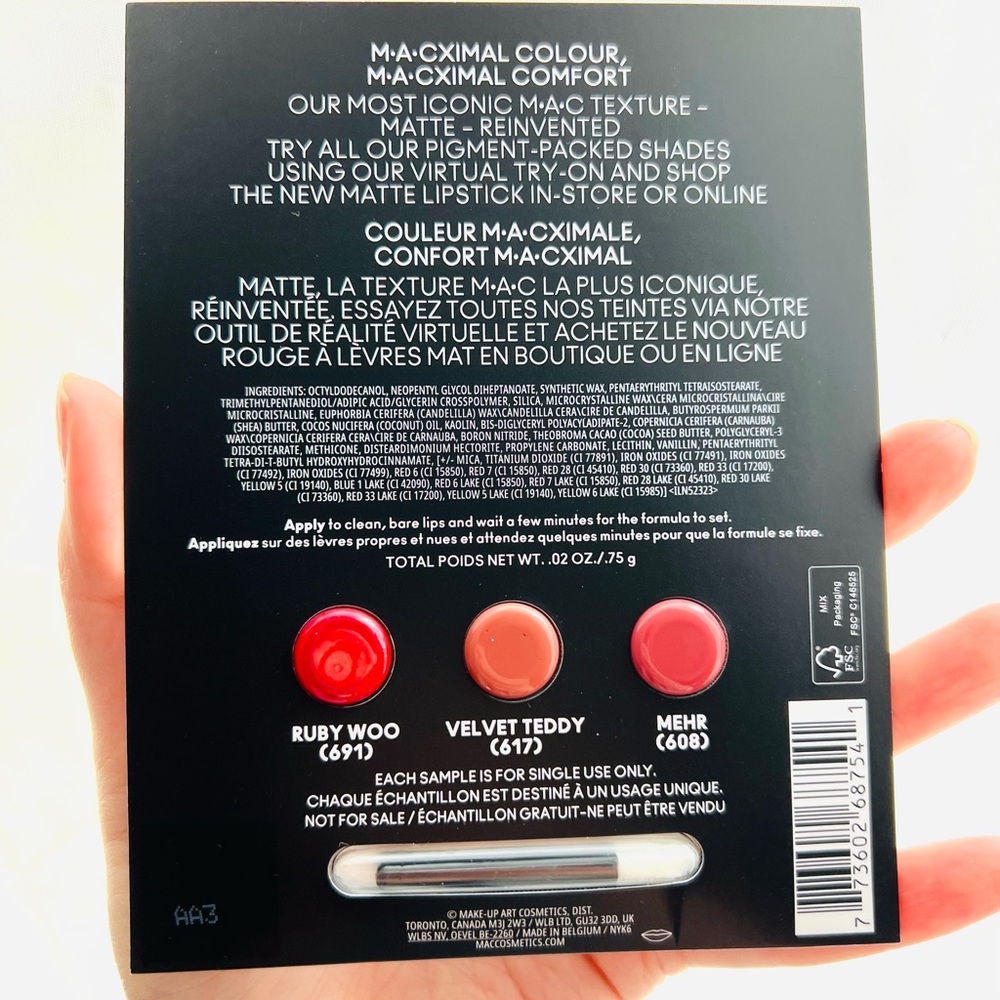 5 for 25⚡️ MAC M·A·Cximal Silky Matte Lipstick Sample Set 2.25g - Picture 2 of 6